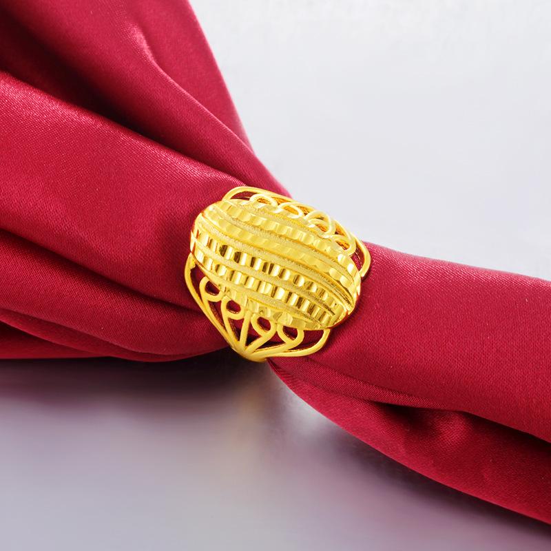 

Wedding Rings Vietnam Alluvial Gold For Women Keep Color Plated Latest Flower Finger Adjustable Ring Designs