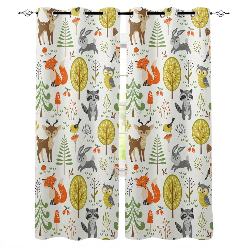 

Cartoon Animals Kawaii Blackout Curatin Living Room Window Children's Curtains For The Bedroom Curtain & Drapes