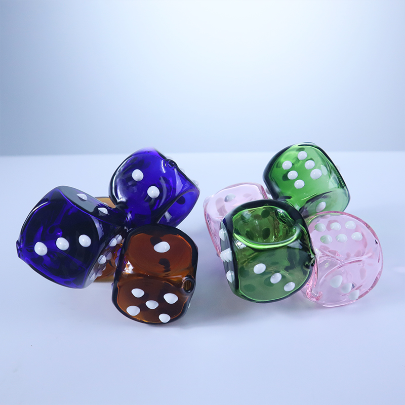 

4.3 Inches dice shape glass hand pipes for smoking