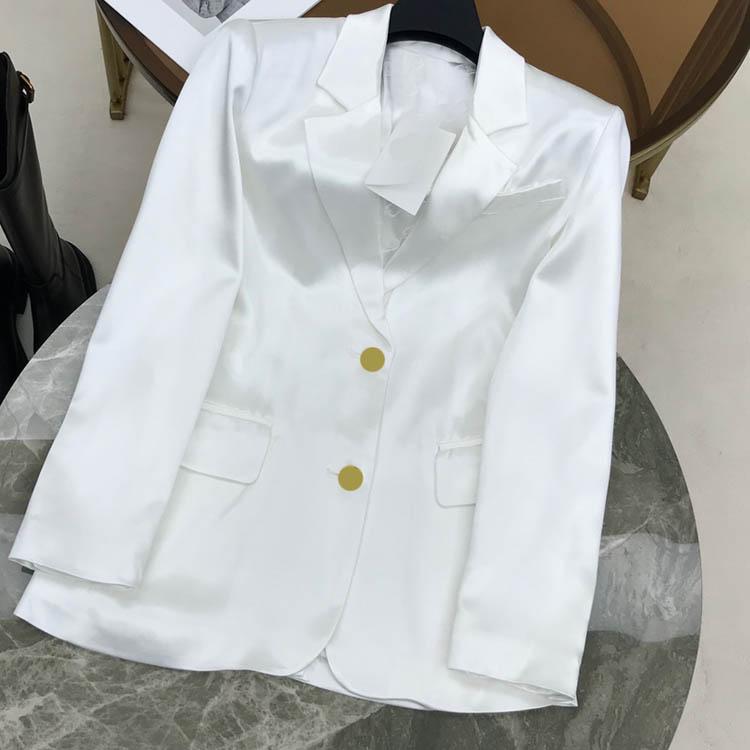 

Women's Jackets High-end Acetate Suit Coats For Women Fashion Big Pocket Solid Top Quality 3D Cut Long Sleeve Lady Winter 2021, Black;brown