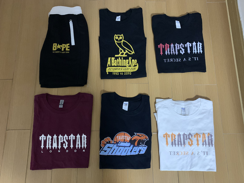 

2022 t Shirt Streetwear Men Fashion Designer Harajuku Summer Short Sleeve Cotton Loose Letter Print Trapstar