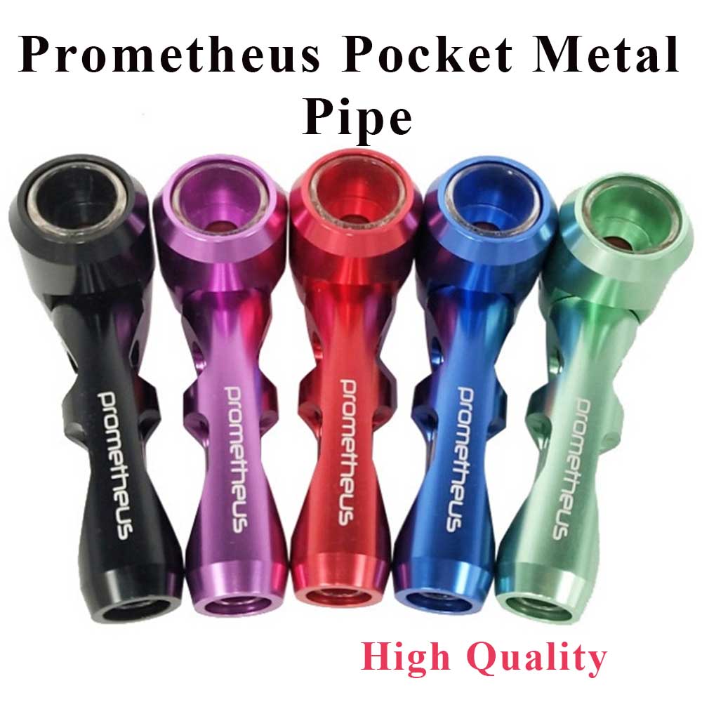 

Prometheus Pocket Metal Smoking Pipes Electronic Cigarette Tobacco Pipe Wax Dry Herb Holder Glass Metal Aluminum Smoking Pipe With box