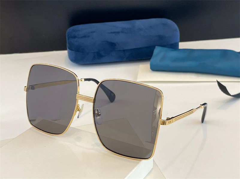 

0906A Fashion Summer style Gradient lens Sunglasses UV 400 Protection for men and Women Vintage square metal Frame Top Quality Come With Cas, White;black