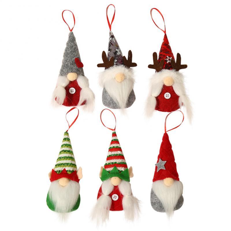 

Christmas Decorations Tree Ornaments Fairy Hat Couple Faceless Doll PP Cotton Gnome Hanging Pendant Small Forest Old Man Kids Gifts