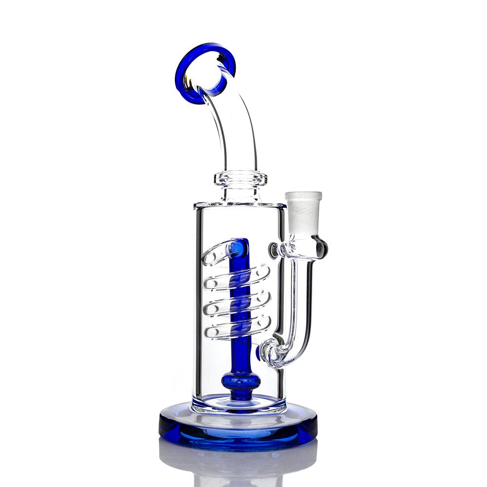 

10 inch Glass bong Hookah "The Typhoon" Spiral Coil Water Pipe big showerhead Perc Recycler Dab Oil Rigs With 14mm Quartz Banger
