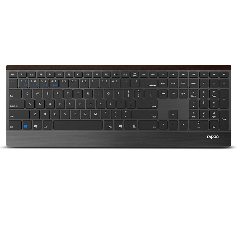 

Rapoo E9500 Bluetooth/RT 2.4G Multi-Media 4.5mm Ultra-Slim Wireless Keyboard For Laptop Desktop PC Tablet With 4 Devices Connect Keyboards