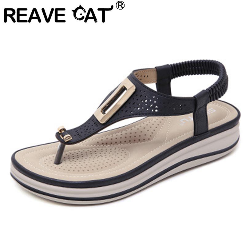 

2021 Women Sandals Clip Toe 4cm Wedge Heels Buckle Cool Stylish Platform Elastic Band Comfort Big Size 35-42 A3614, Black