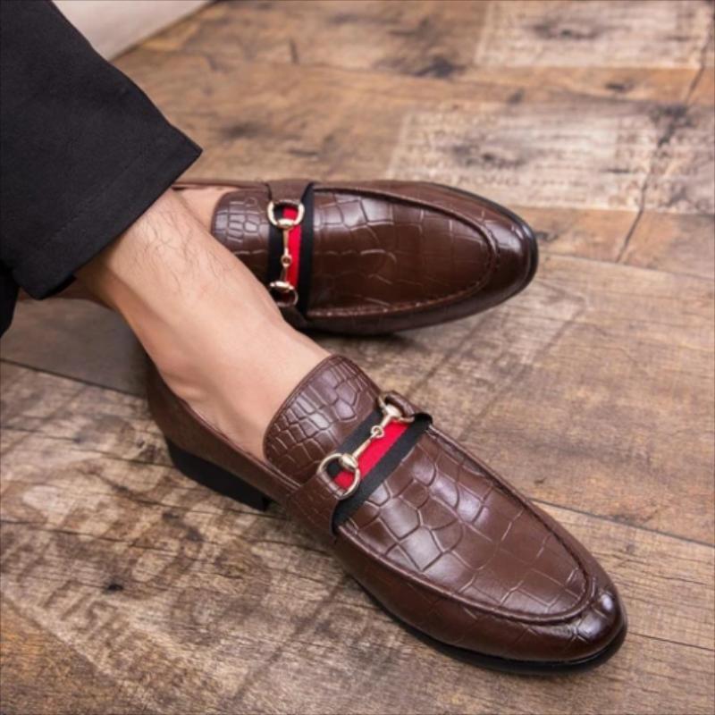 

Men's Shoes Fashion Buckle PU Leather Manual Casual Formal Autumn Designer YX047 Dress, Black