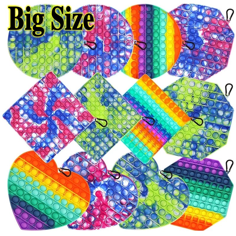 20CM Big Size Push Bubble Fidget Toys Autism Needs Squishy Stress Reliever Decompression Toy Party Favor Adult Kid Tie Dye Rainbow Funny Anti-str-image-548936598