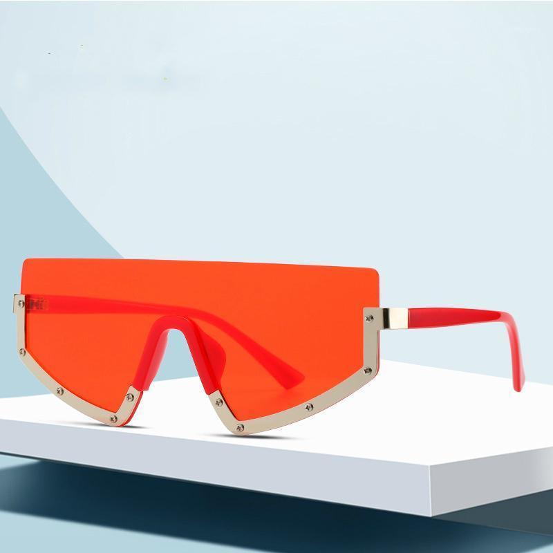 

Sunglasses Summer Trendy UV400 Geometric Lens Eyewear Semi-rimless Sun Glasses For Women Men 2021 Streetwear1