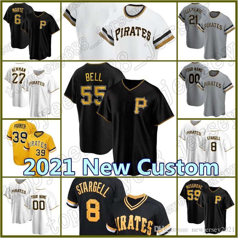 

Custom Pirates Jersey 21 Roberto Clemente Baseball 8 Willie Stargell 55 Josh Bell 6 Starling Marte Parker Archer Tekulve 45 Michael Feliz, Custom new retro(haidao)