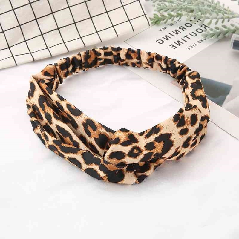 

versatile East cross Gate hair band women's cotton leopard sports Yoga Headband Headdress