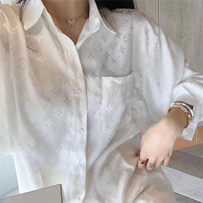 Summer 2021 Fashion Women's Blouses designer Women's Long sleeve t shirts Luxury embossed stereoscopic 3D