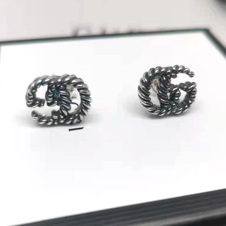 

wring flower earrings to make old personality temperament for male female lovers Fine Jewellery for sale