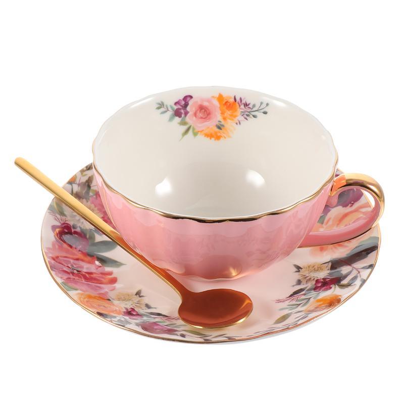 

Cups & Saucers European Style Light Luxury Coffee Cup And Saucer Set Mug Kitchen Utensil Tea Milk Holder With Tray Spoon