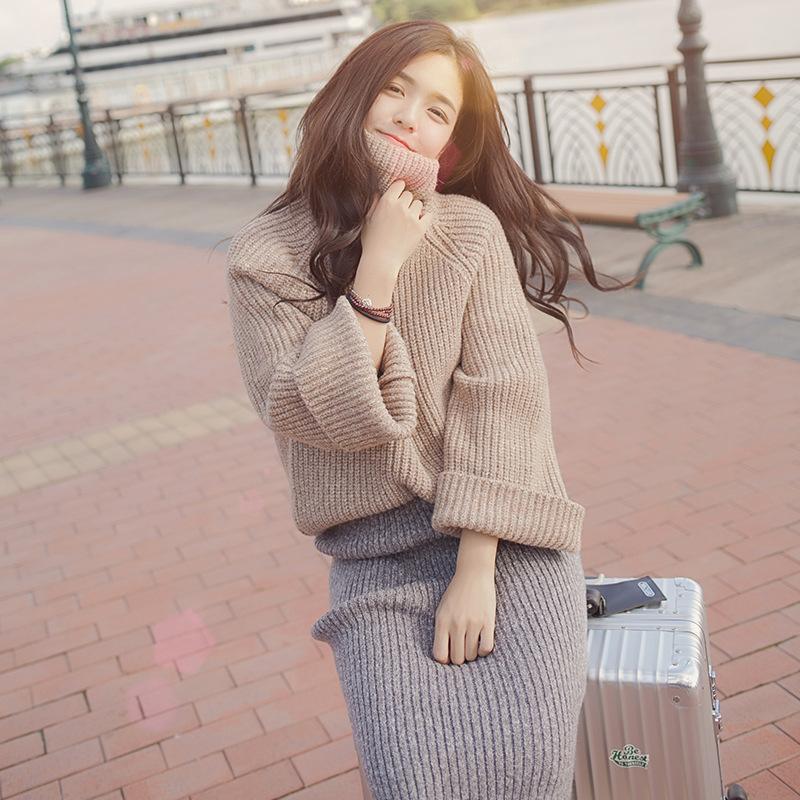 

Women's Sweaters Sweater Casual Women Turtleneck Solid Color Loose Female Thick Knit Autumn And Winter Sell Womens Vestiods LXJ724, Tuse