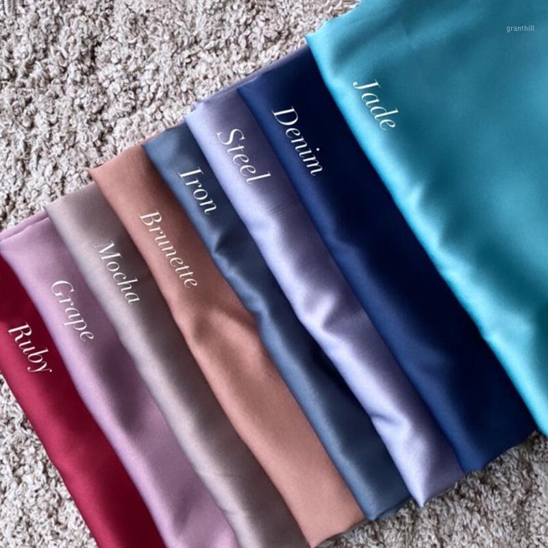 

Scarves Women Wholesale Scarf Matte Silk Satin Femeel Shawl Long Wide Plain Shawls Dress Hijab 10PC/LOT, Blue;gray