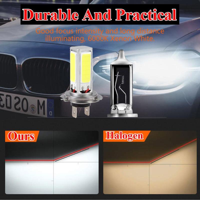

Car Headlights 2PCS H7 LED Headlight 4000LM 80W Fog Lights Conversion Kit Lamps/Light Bulbs For Cars High/Low Beam 6000K Super White