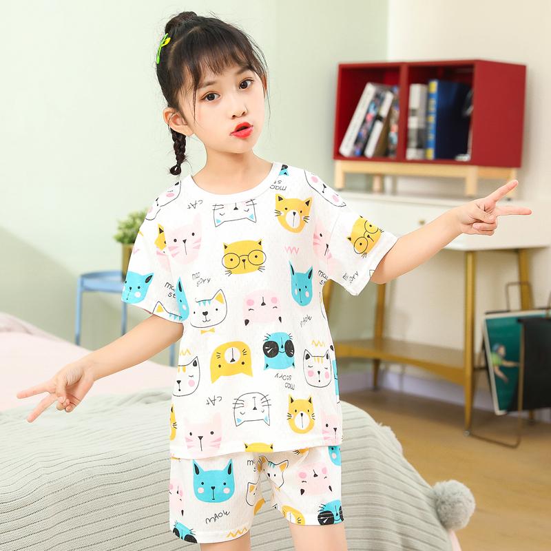 

Kids Cats Pajamas Suits Homewear Baby Girls Cotton Cartoon Teens Girl Clothes Outfit Clothing Sets, Ch01