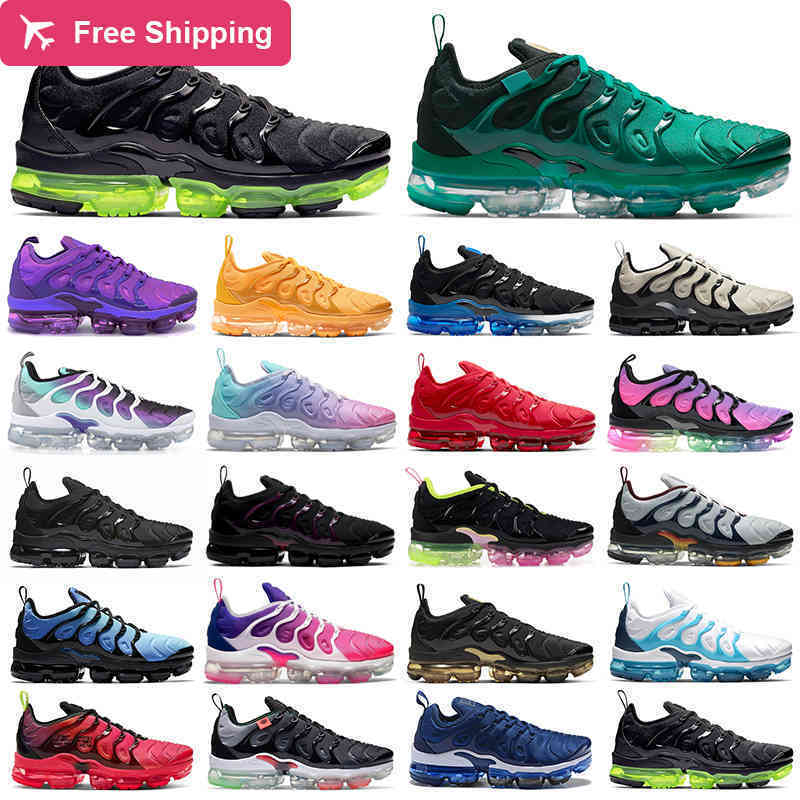 

{Soft bottom}tn plus running shoes men women Black Royal Atlanta Suman Purple Pastel tns mens trainers outdoor sports sneakers 36-47, 36-47 triple black