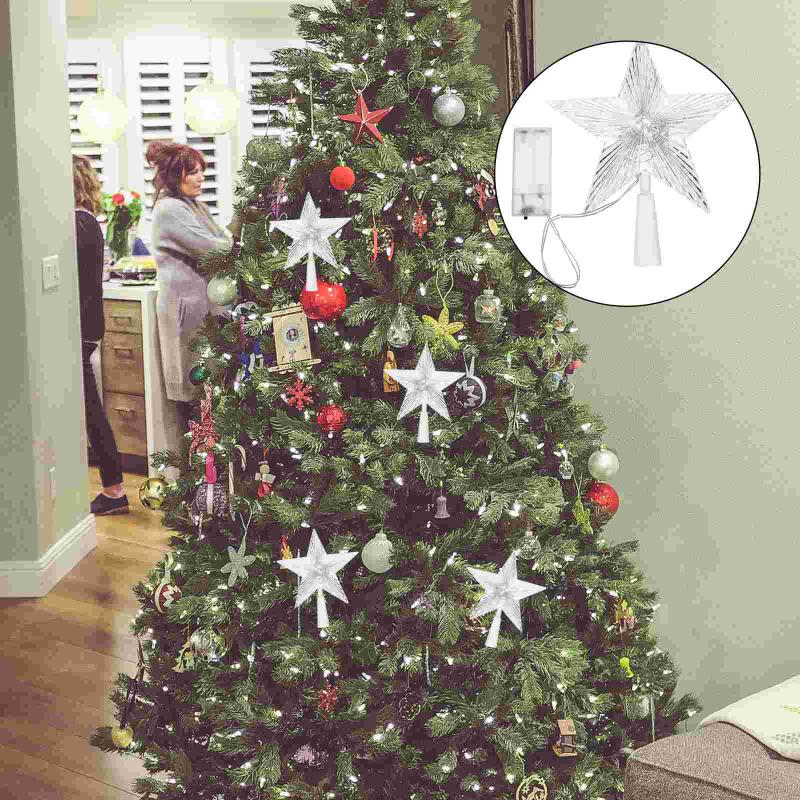 

Christmas Decorations Battery Type Luminous Star Treetop Decor Tree Topper Lamp