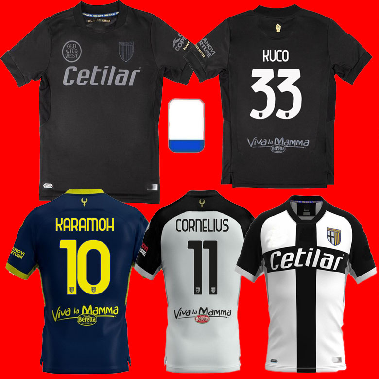 

Blackout Parma 2021 Black Lives Matter soccer jerseys 2122 KUCO HERNANI JR MIHAILA Gervinho Inglese Kucka Karamoh Cornelius Kulusevski CYPRIEN Football shirts, White