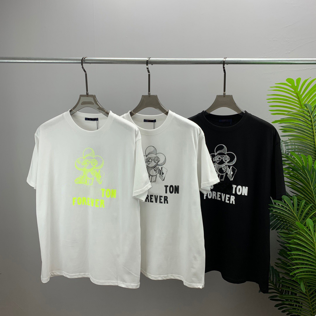 

22SS Designer Letter Printed T Shirts Tee Fashion Sweatshirt High Street Short Sleeves Summer Casual T-Shirt Breathable Men Women Crew Neck Tees Dresses for Women 141, Black