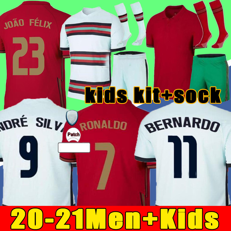

20 21 Portuguesa JOAO FELIX soccer jerseys RUBEN NEVES BERNARDO BRUNO RONALDO FERNANDES Portugieser 2021 Portuguese football shirt Men Kids kit sets, 21/22 home men+patch