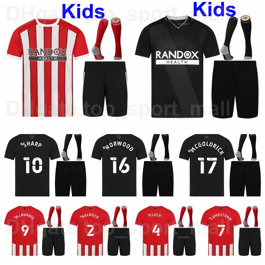 

21-22 Sheffield United Youth BREWSTER Jersey Soccer Socks Set RAMSDALE BERGE BURKE MOUSSET MCBURNIE EGAN ROBINSON BALDOCK NORWOOD OSBORN Kids Football Shirt Kits, Kids black