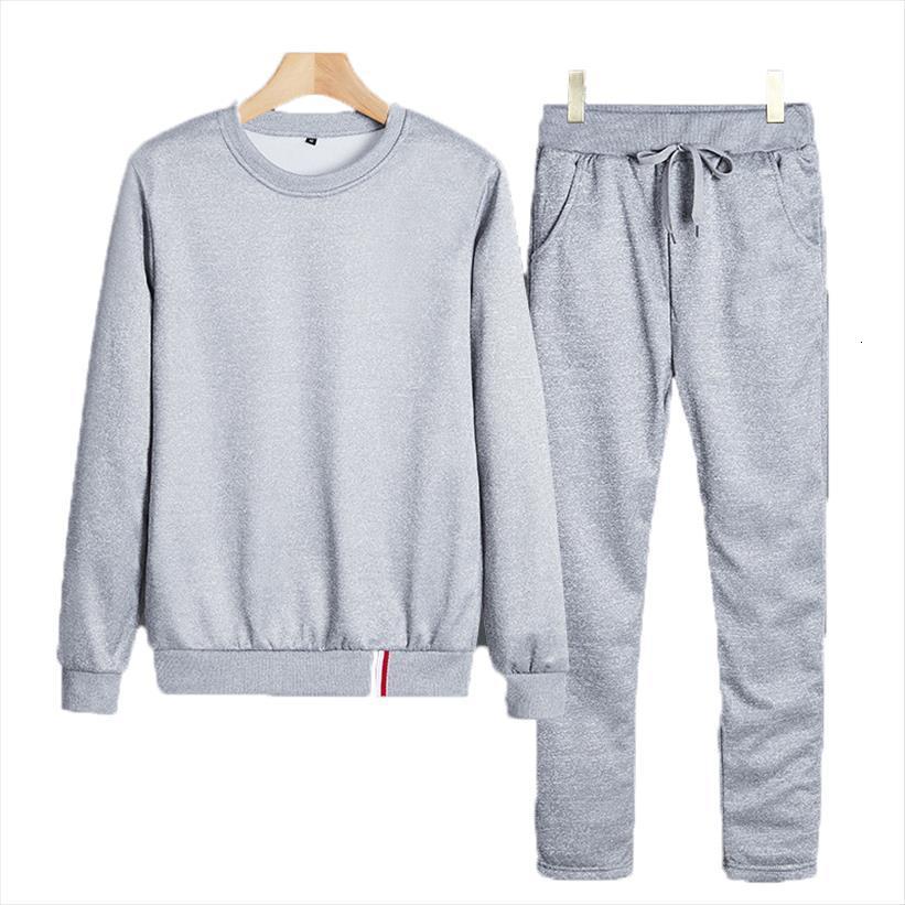 

gyms spring autumn sweatshirt pants men tracksuits casual track suit sportswear fitness clothing sweat suits 2 piece set, Gray