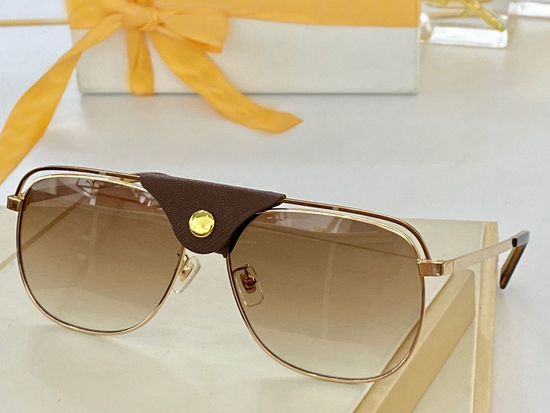 

Nice Men's boutique sunglasses summer designer UV400 glasses high quality oval metal full frame sunglasses Leather buckle goggles Z1031E