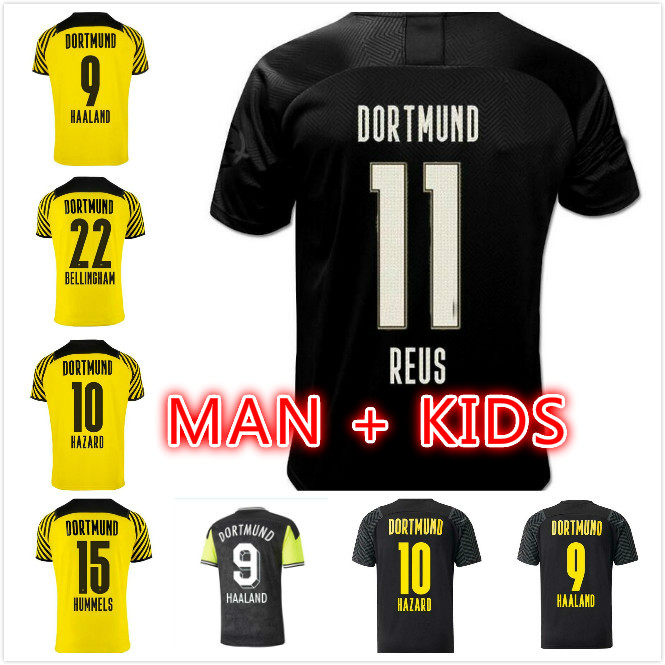 

21 22 HAALAND REUS Malen soccer jerseys home away REYNA 2021 2022 football shirts BRANDT PLSZCZEK BELLINGHAM HUMMELS 110th men kids kit dort, Black;yellow