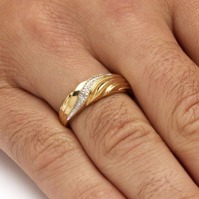 

Wedding Rings Gold Silver Color Stainless Steel For Women Engagement Party Jewelry Two Tone Punk Anillo Bijoux Femmes, Slivery;golden