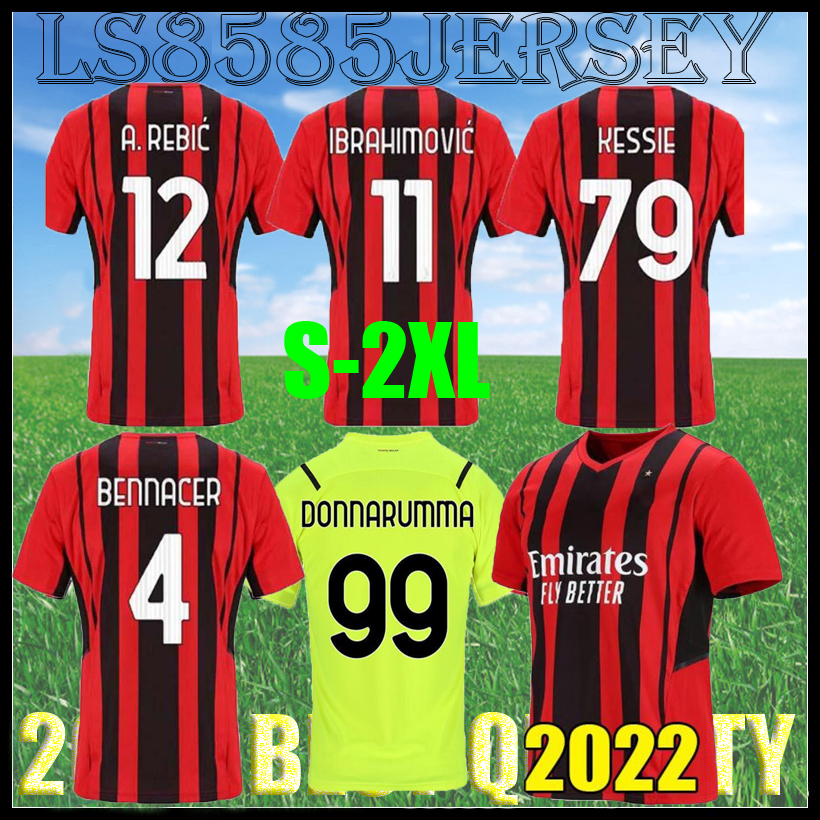 

Fans Player Version 21 22 milan Soccer jerseys HOME BALR 2021 IBRAHIMOVIC M.MAIGNAN TONALI Mandzukic Kessie Men football Training shirts TOP QUALITY JERSEYS, Purple