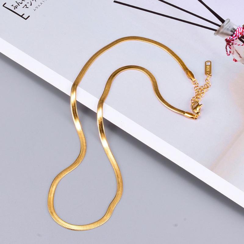 

Chains Gold Necklace For Women Or Men Snake Bone Chain Wedding Gifts Filled Fine Jewelry Collares, Silver