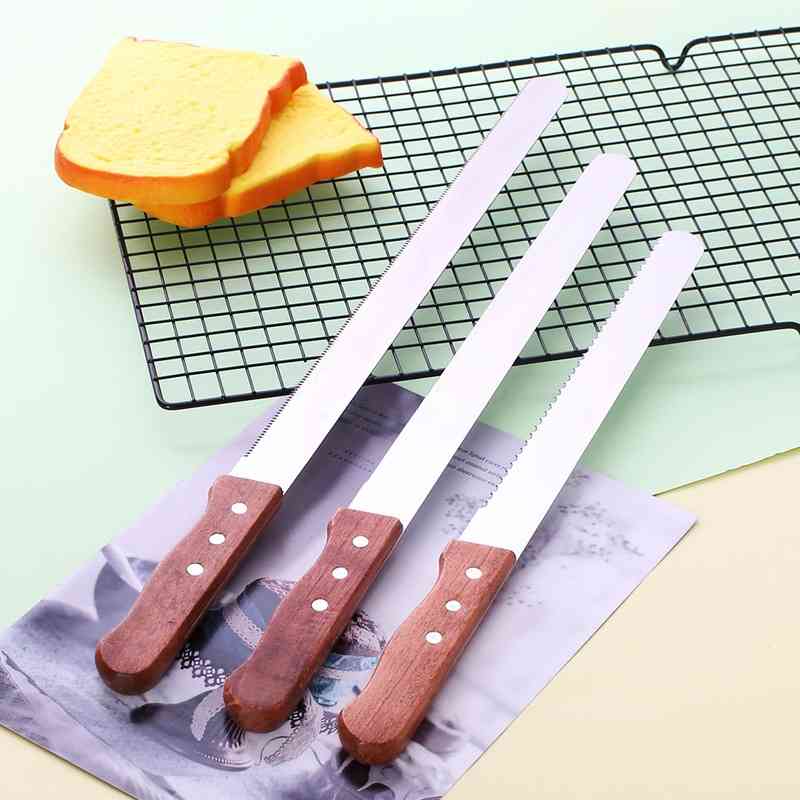 

Stainless steel toast cake knife 10 inch-14 inch serrated bread knife Bread knife fine tooth coarse tooth kitchen accessories 210326