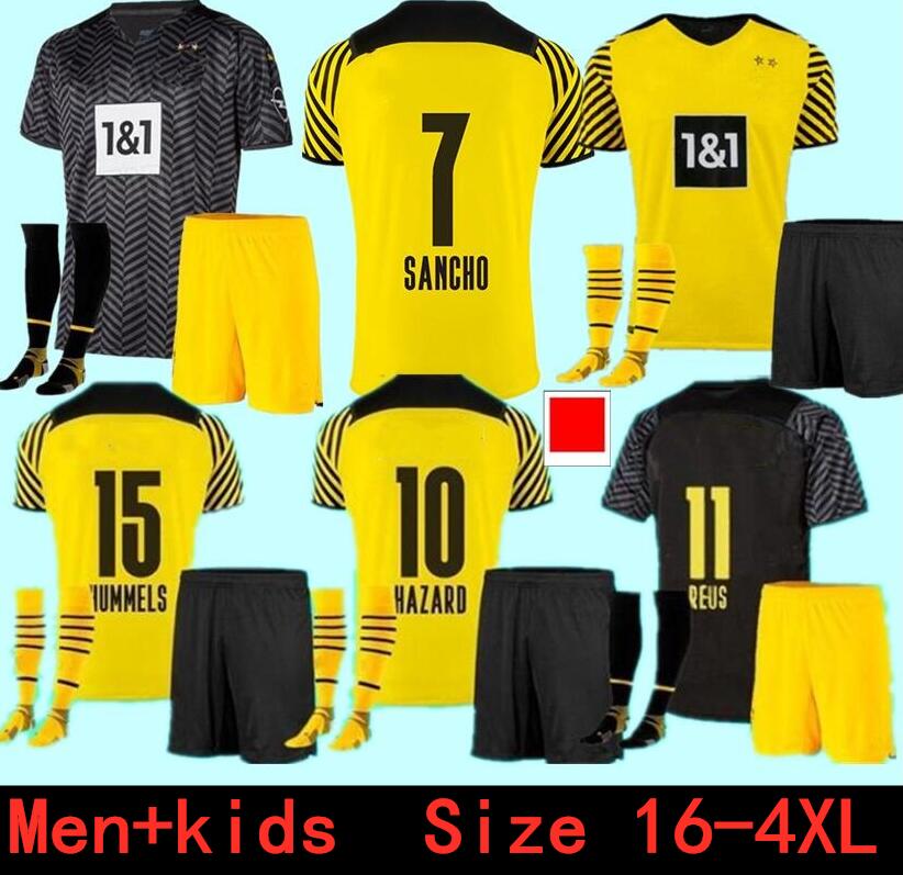 

Size 16- 21 22 Borussia home away HAALAND REUS dortmund soccer jerseys Special 2021 2022 football shirts BRANDT PLSZCZEK kits men kids sets uniform, Wine red