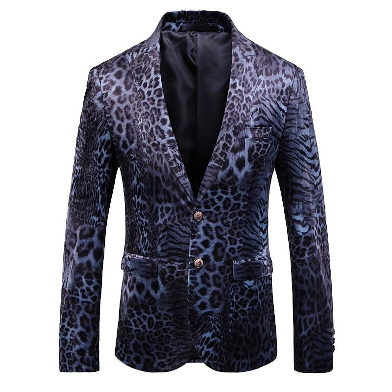 

Men's Suits & Blazers Autumn Luxury Leopard Print Blazer Masculino Slim Fit Men Hombre Plus Size 5xl Stage Cloth For Dj Singer Chaqueta, White;black