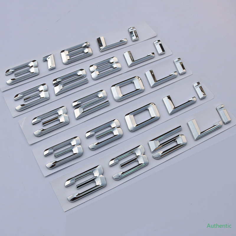 

Letters Numbers Emblem 316i 318i 320i 325i 330i 335i 310Li 318Li 328Li 330Li 335Li for BMW 2008-2017 Car Styling Trunk Sticker, Silver