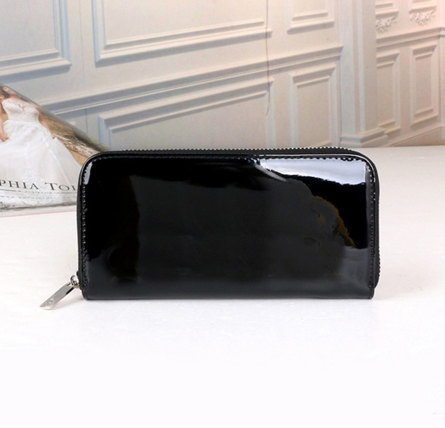 

Designer Bright skin purse Handbag canvas wallets sale fashion men's and women's bag high quality single zipper long wallet clutch bags coin purses, Red