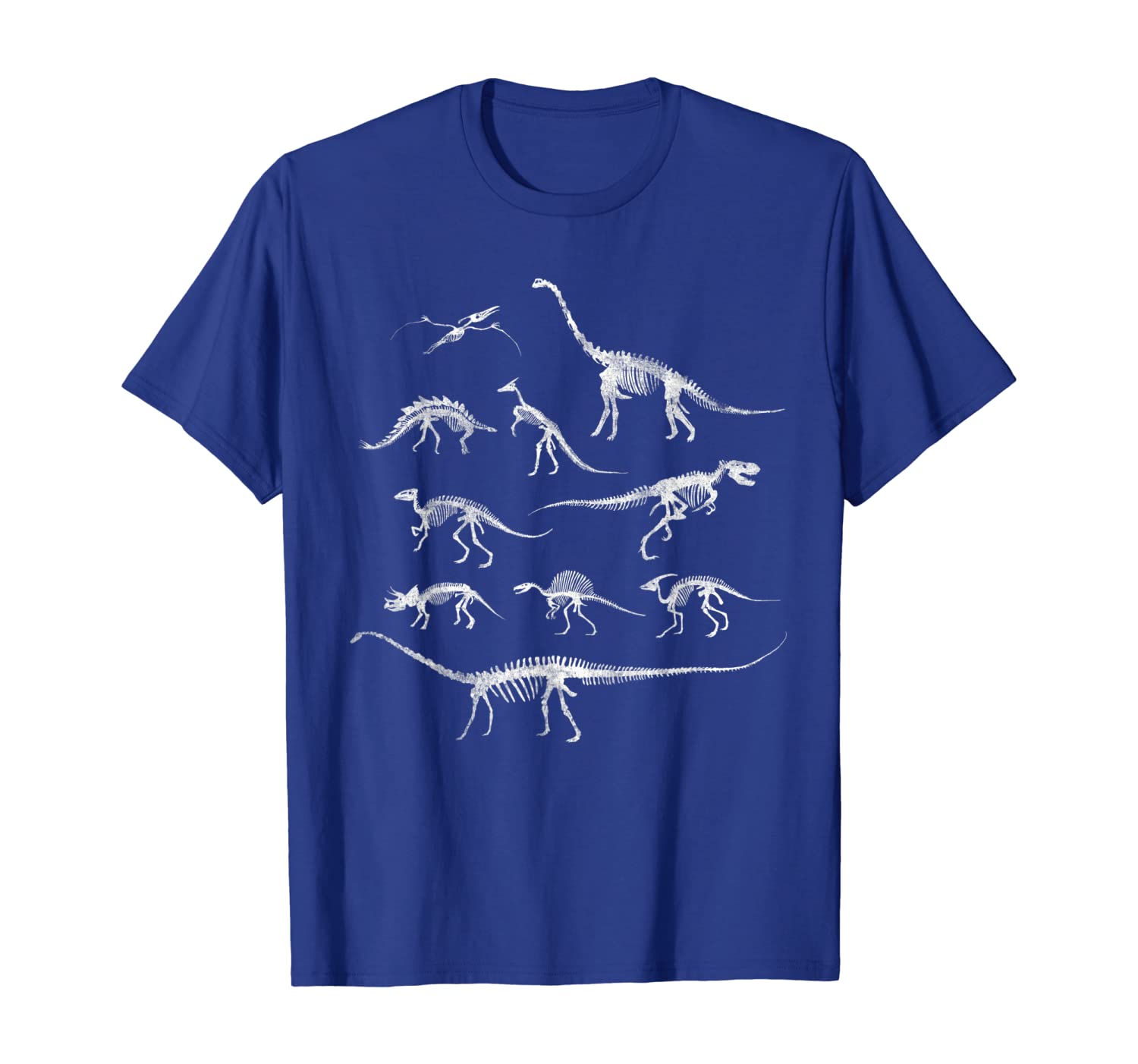 

dinosaur skeleton and dino bones t-shirt, White;black
