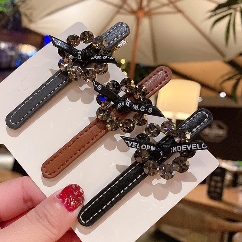 

Hair Clips & Barrettes Luxury Czech Diamond Hairpin Korean Headdress Girl Side Clip Word Temperament Your Accessories