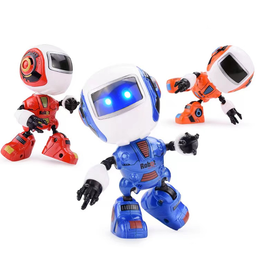 

Smart Mini Robot Cute Alloy Robot Lighting Voice Intelligence Induction Joint Rotation Toys For Children Boys Birthday Gift, Sky blue
