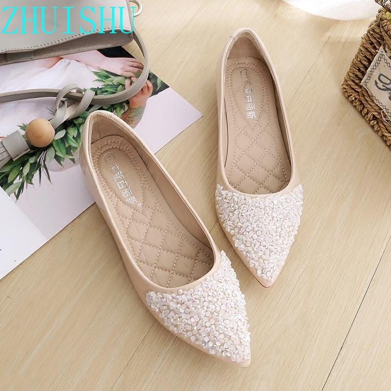 

Boots Patent Leather Single Shoes Women Flat Peasy Pointed Toe Four Season 31-43 Student Comfortable Work Zapatos Para Mujer, Black