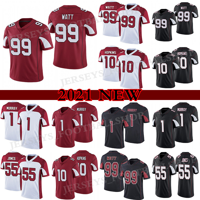 

99 J.J. Watt 10 DeAndre Hopkins Football Jersey Kyler Murray ArizonaCardinalsChandler Jones Men's Stitched, White