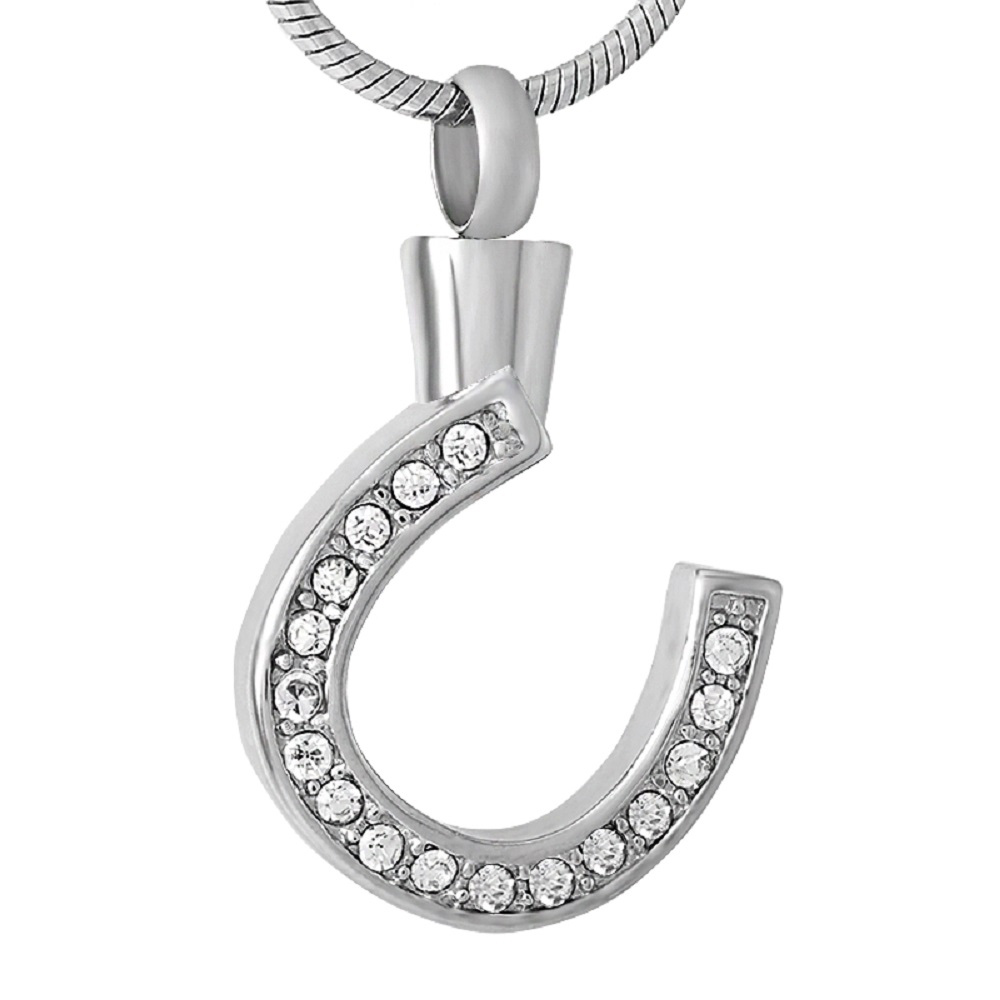 

Cremation jewelry U-shaped pendant stainless steel urn to commemorate family pets