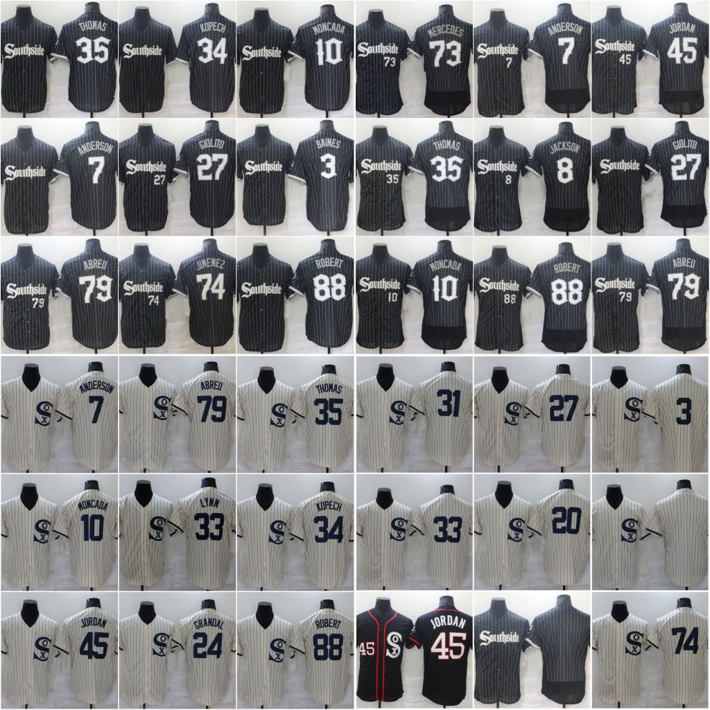 

10 Yoan Moncada 2021 baseball jersey Michae Bo Jackson Frank Thomas yermin mercedes Kopech Giolito Baines Lynn Grandal Anderson Abreu Robert Vaughn jerseys, As pic