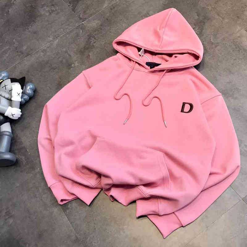 

2022 Factory Wholesale New Model [Jimo sweater]Spring 22 couple simple three-dimensional letter embroidery casual loose hooded sweater, Pink