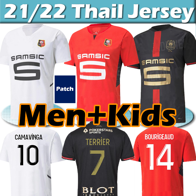 

21/22 Rennes Stade Rennais soccer Jerseys 120th Anniversary 2021 2022 CAMAVINGA GUIRASSY BOURIGEAUD Adult men Kids Kits+socks full sets football jersey, Third