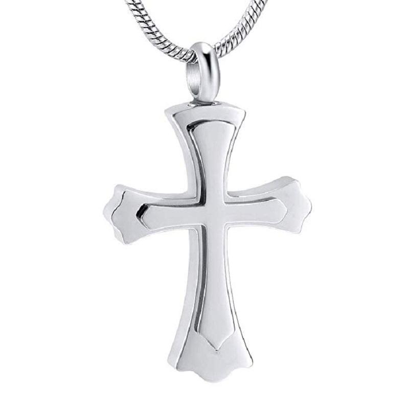 

Pendant Necklaces Cremation Jewelry Ashes Necklace Stainless Steel Cross Keepsake For - Engravable Memorial Urn